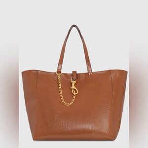 Rebecca Minkoff Luxurious Tan Leather Tote with Gold Accent